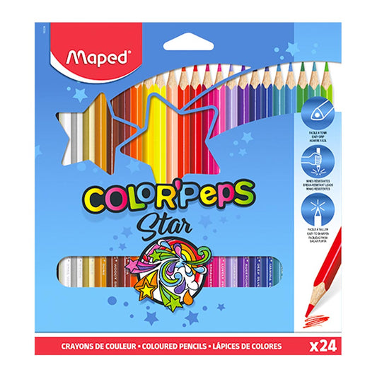 Lápices de Colores Maped Color'Peps Star Triangular de 24 Colores
