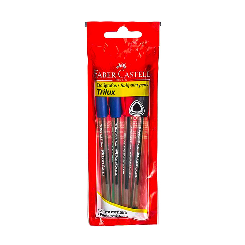 Boligrafo Trilux 035-F Faber Castell Estuche de 4 Piezas - Surtido
