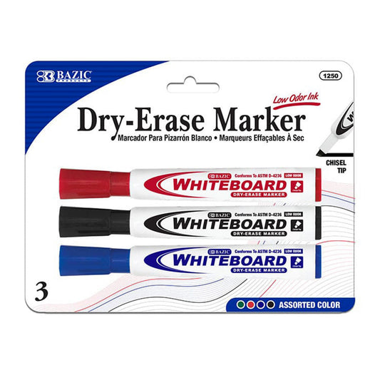 Marcadores Para Tablero Bazic Dry Erase 3 Piezas - Surtido