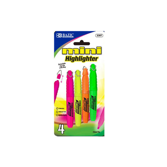 Resaltadores Bazic Mini Fluorescente 4 Colores - Surtido