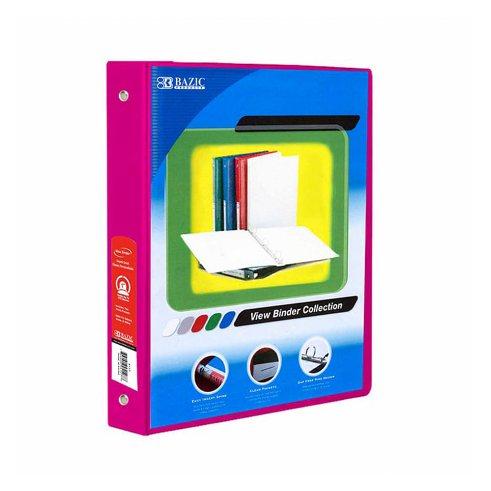 Portafolio de 3 Aros Bazic Con 2 Bolsillo de 1"