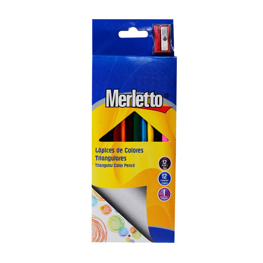 Lápices de Colores Triangular Merletto de 12 Colores