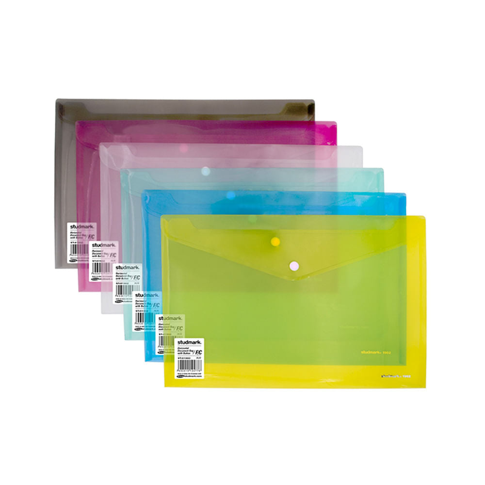Sobre Tamaño Oficio Studmark Plástico Horizontal Con Broche - Surtido