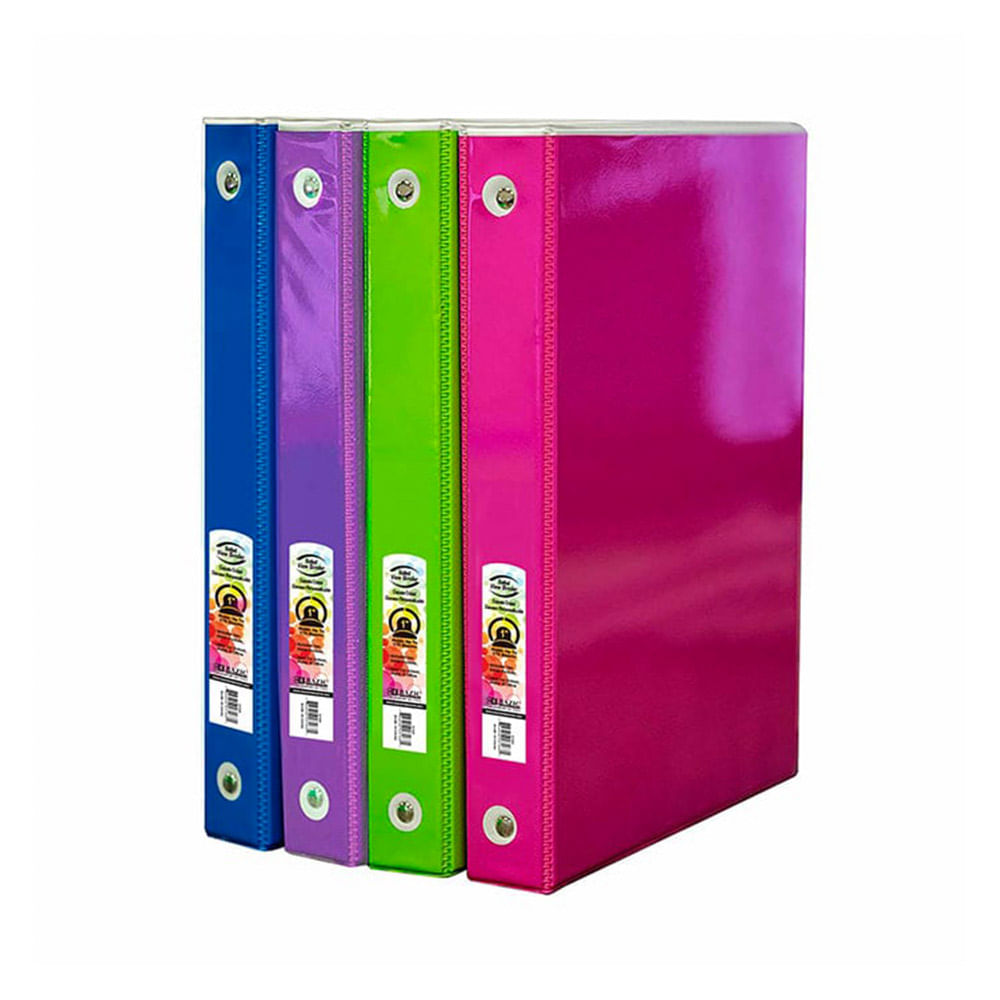 Portafolio de 3 Aros Bazic Con 2 Bolsillo de 1" - Surtido