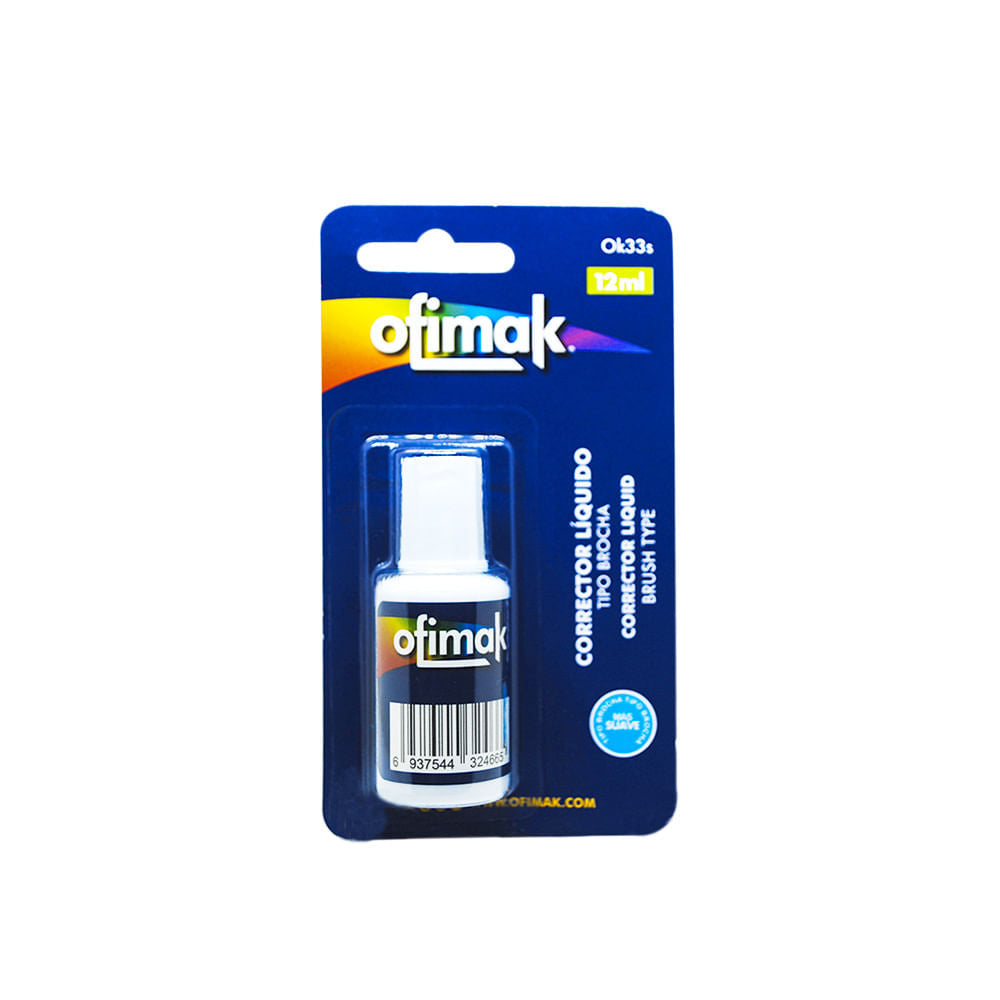 Líquido Corrector Con Brocha Ofimak de 12 ml