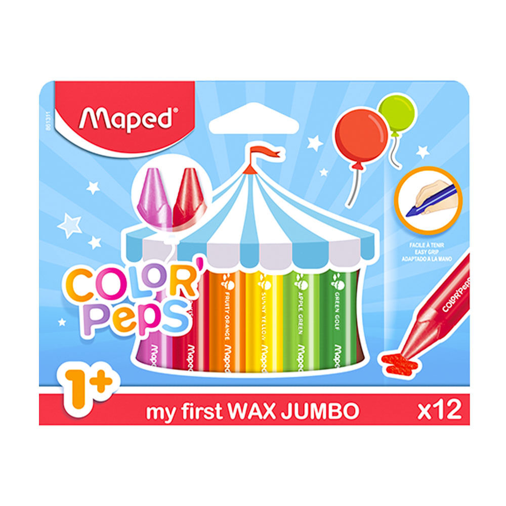 Crayones Jumbo Maped Color Peps de 12 Colores