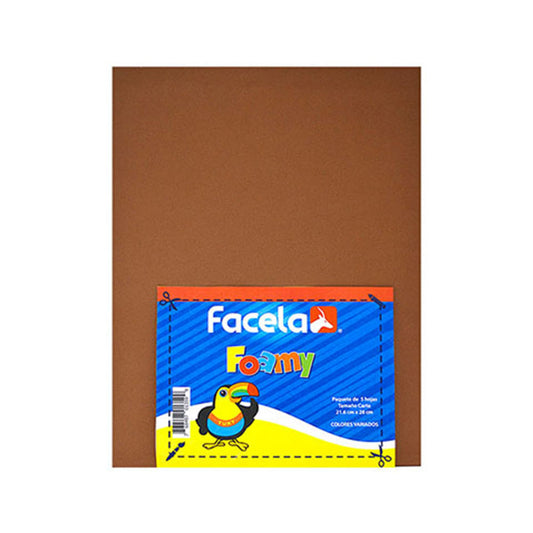 Foamy Facela de 5 Colores 21.6 cm x 28 cm