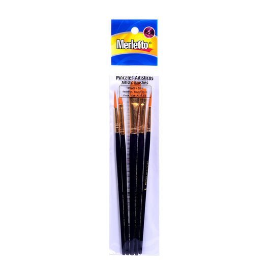 Pinceles Merletto de Madera de 5 Piezas