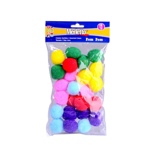 Pom Pom Merletto 50 Piezas 4 cm - Surtido