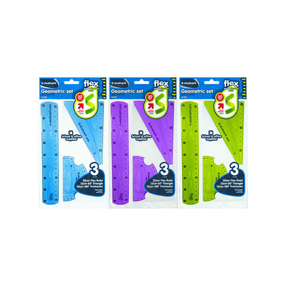Juego de Geometria Flexible Studmark 3 Piezas - Surtido