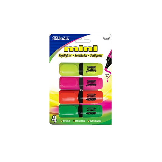 Resaltadores Bazic Mini Fluorescente 4 Colores - Surtido