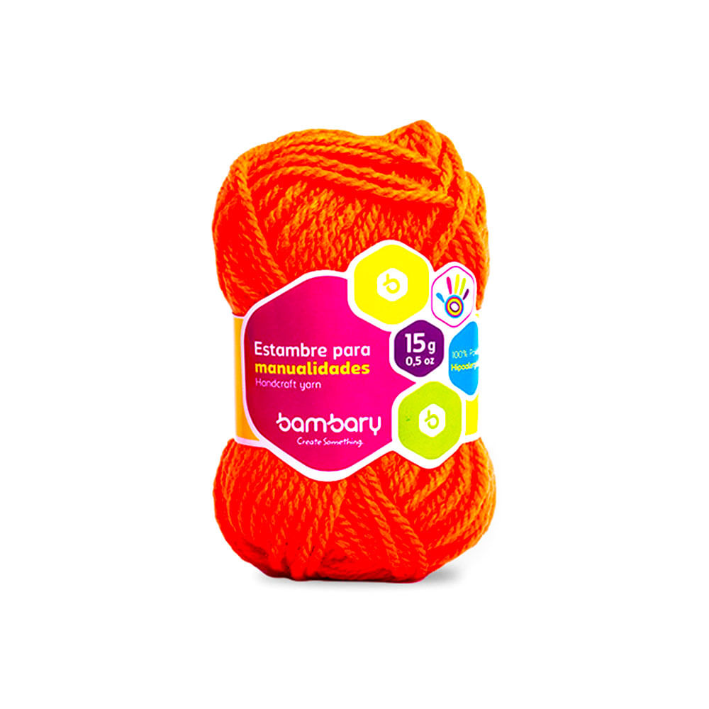 Madeja de Lana Bambary Naranja Neon 15 g