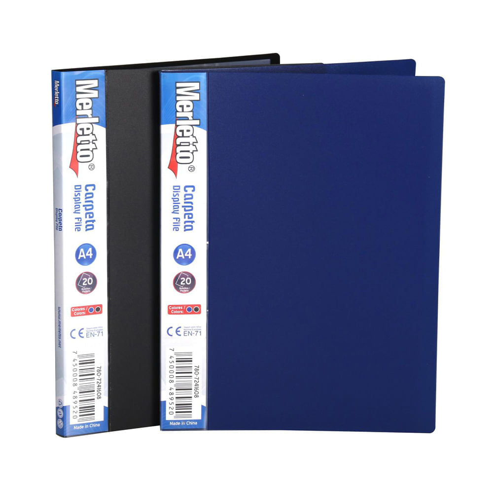 Carpeta A4 Merletto Con 20 Hojas Protectoras - Surtido
