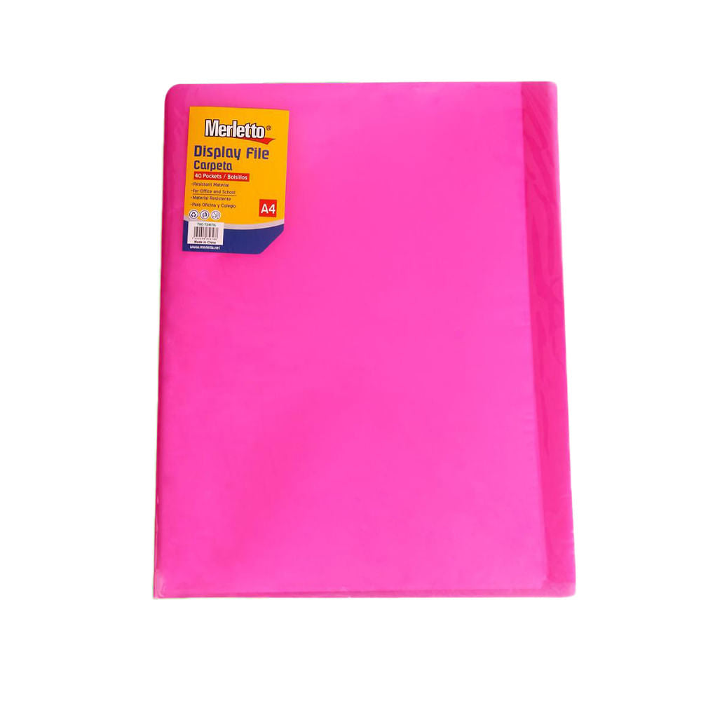 Carpeta Neón A4 Merletto Con 40 Hojas Protectoras - Surtido