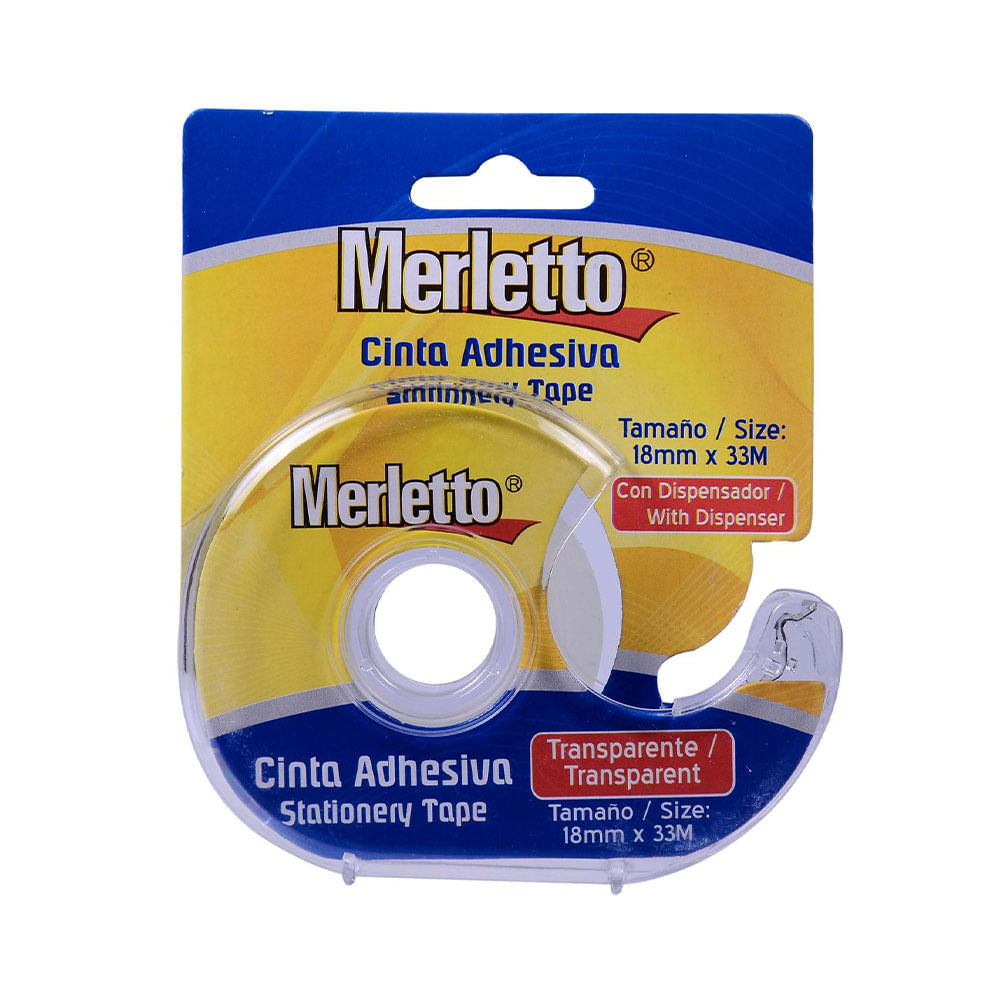 Tape Transparente Merletto Con Dispensador 18 mm x 33 m
