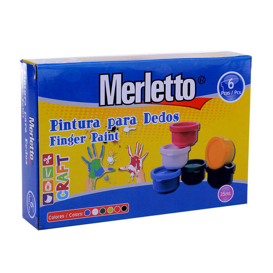 Pintura Para Dedos Merletto 6 Colores