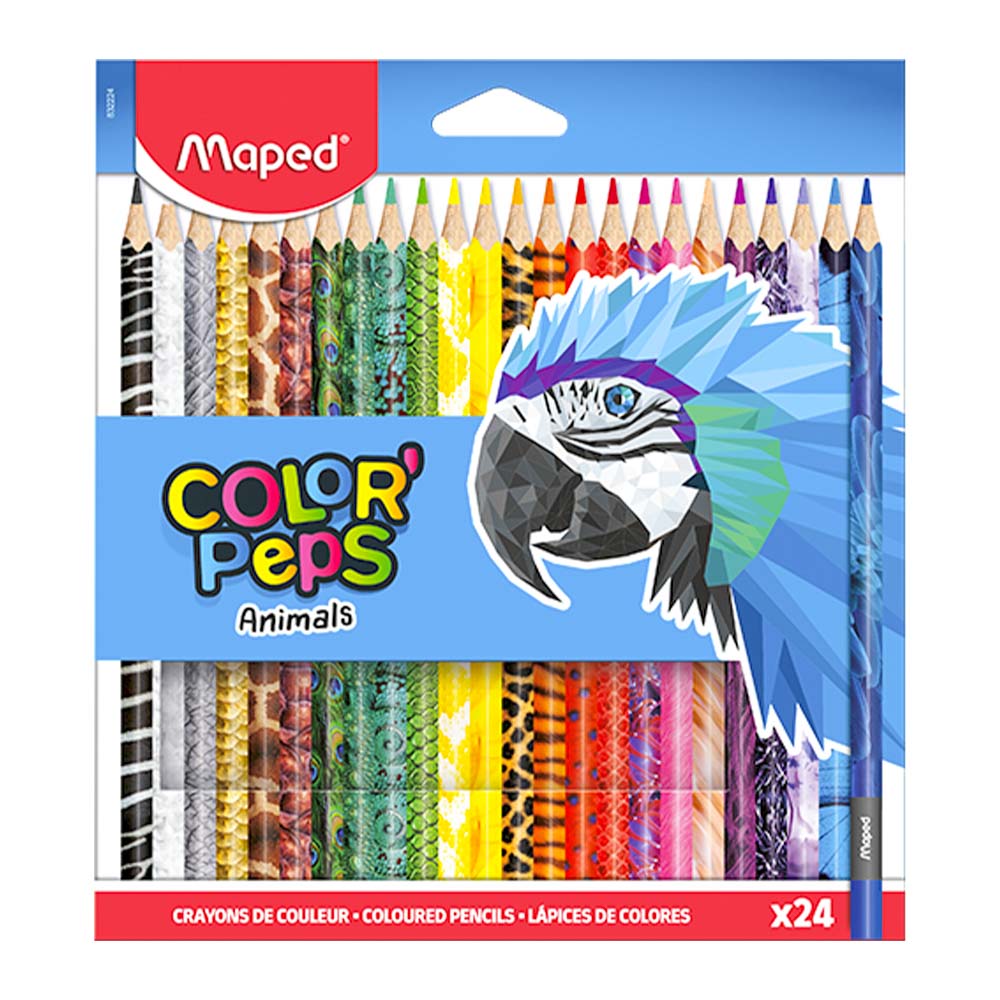 Lápices de Colores Maped Color'Peps Animals Triangular de 24 Colores