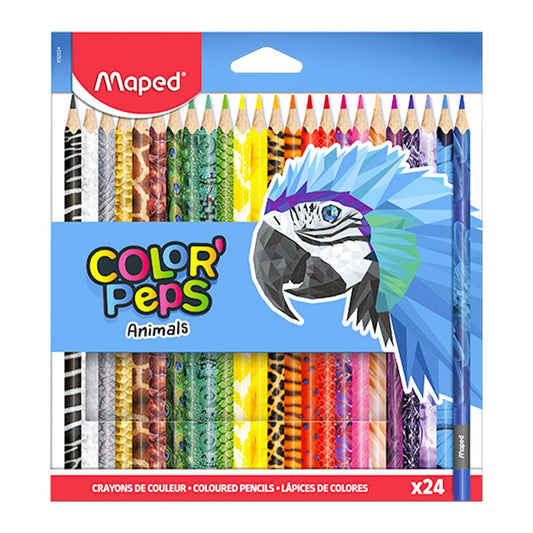 Lápices de Colores Maped Color'Peps Animals Triangular de 24 Colores