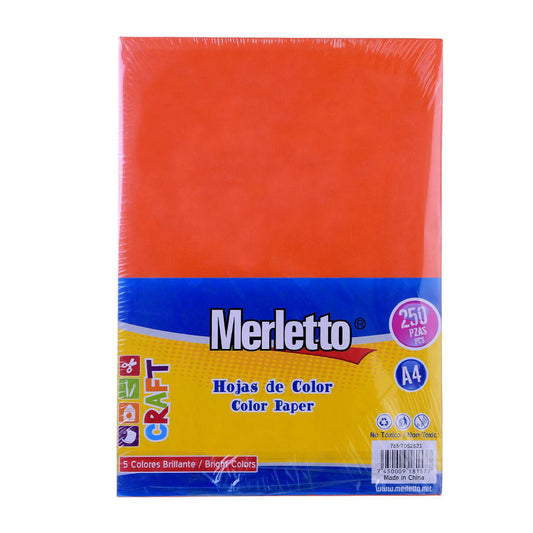 Hojas de Colores Brillantes A4 Merletto de 250 Hojas