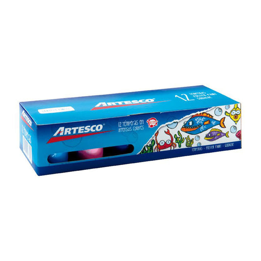 Tempera Artesco Con Pincel 20 ml - 12 Colores