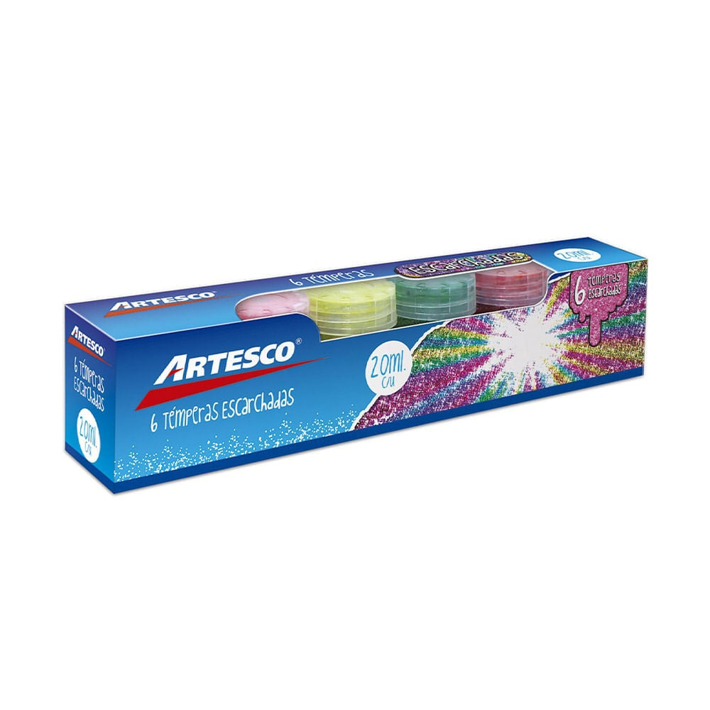 Tempera Escarchada 20 ml - 6 Colores
