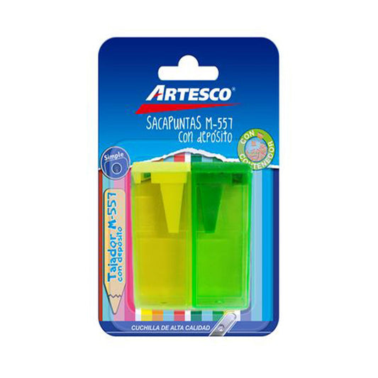 Sacapunta Artesco Simple Con Depósito 2 Piezas