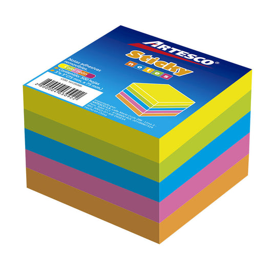 Notas Autoadhesivas Artesco Neón 3" x 3" - 500 Hojas