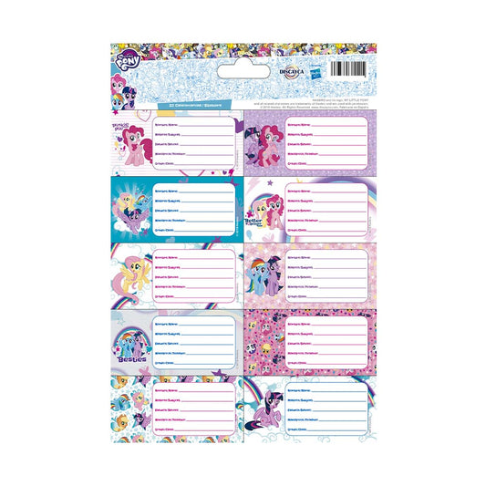 Etiquetas Escolares My Little Pony de 20 Piezas