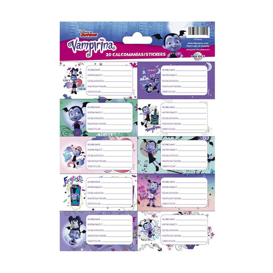 Etiquetas Escolares Vampirina de 20 Piezas