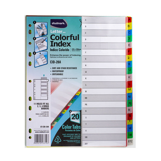 Separadores Plásticos Studmark Con Letras