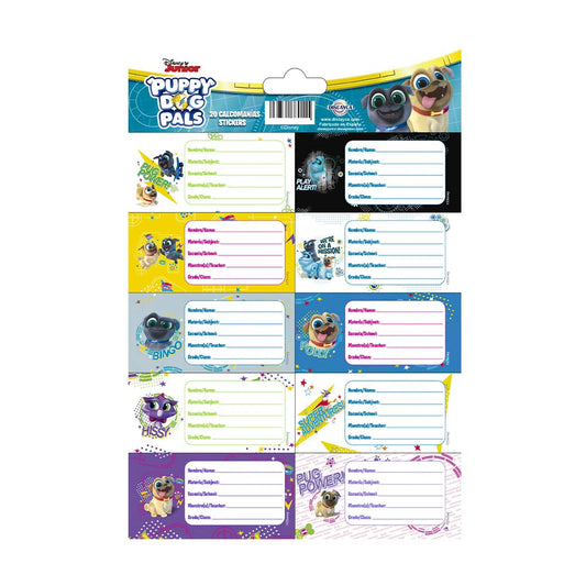 Etiquetas Escolares Puppy Dog Pals de 20 Piezas