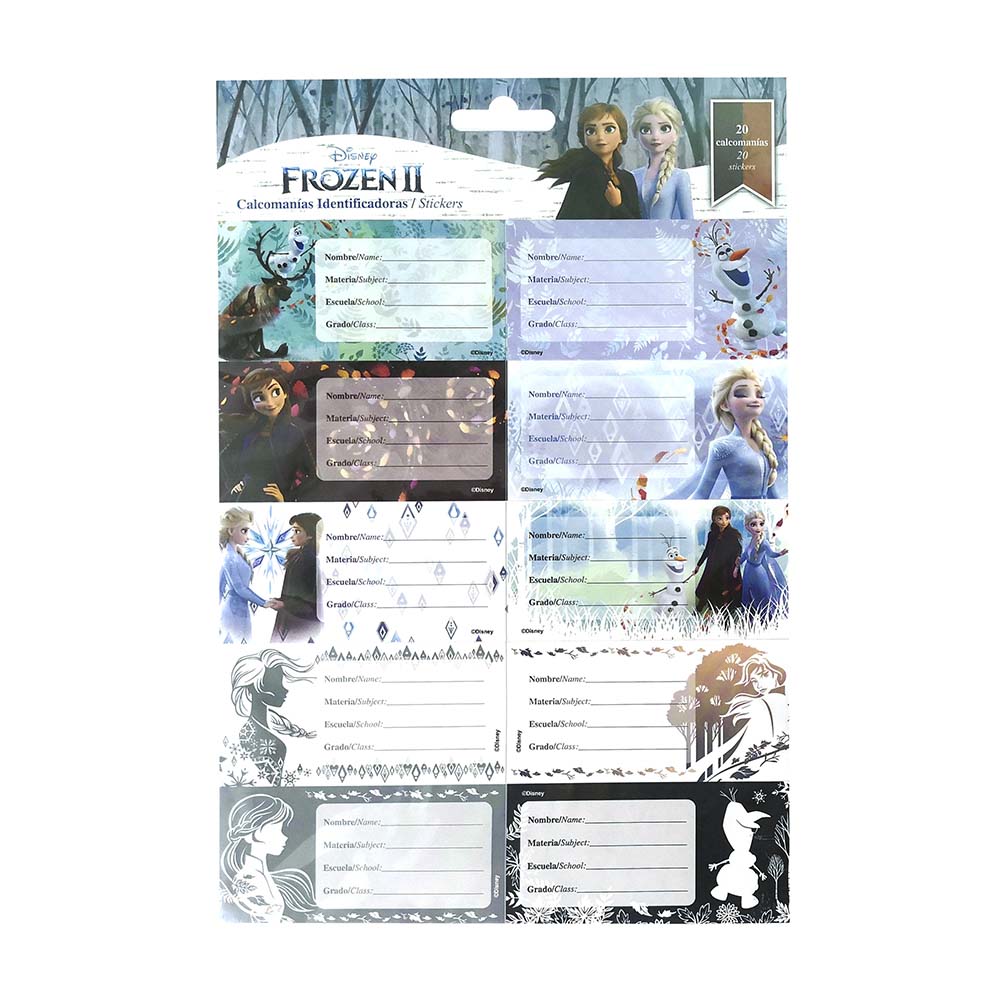 Etiquetas Escolares Frozen de 20 Piezas