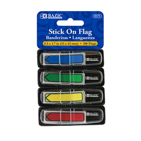Banderitas Autoadhesivas Neon Bazic de Flechas 0.5" x 1.7"