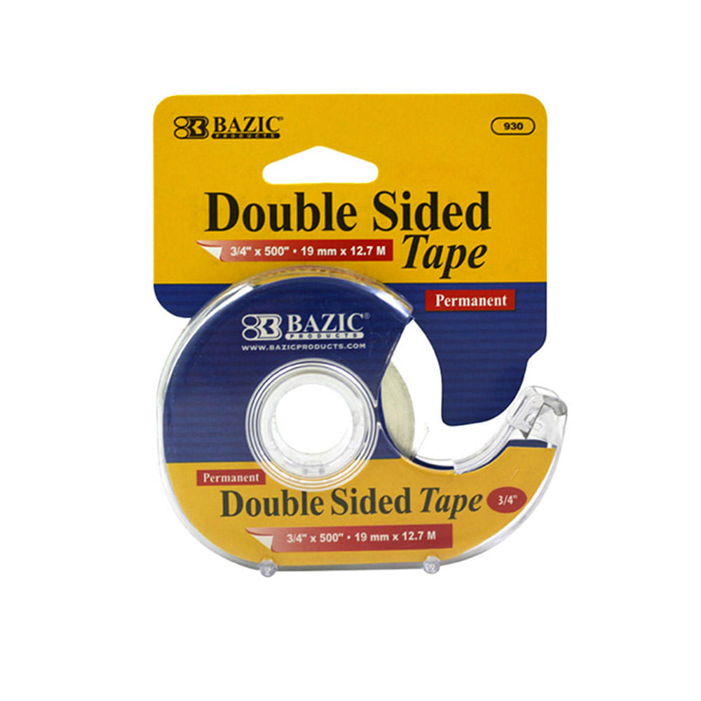 Tape Super Transparente Doble Bazic Con Dispensador 19 mm x 12.7 m