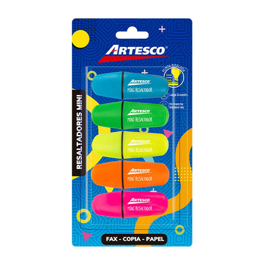 Resaltador Artesco Mini de 5 Piezas