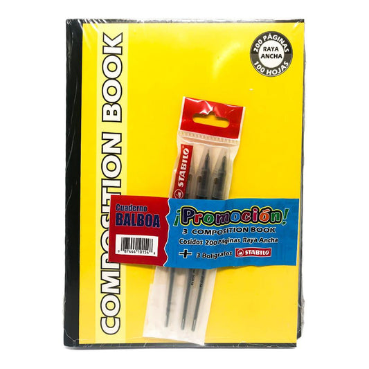 Cuaderno Cosido Composition Raya Ancha 200 Páginas - Surtido