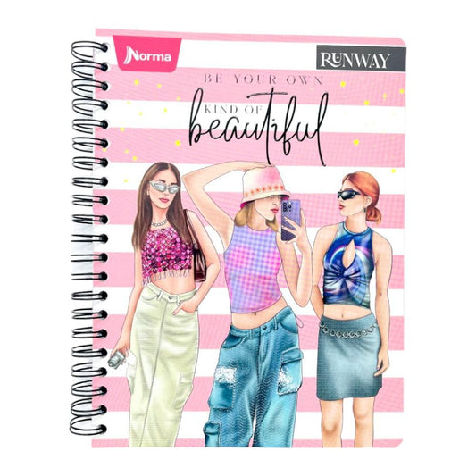 Libreta Con Espiral Doble Norma Runway de 5 Materias - Surtidos