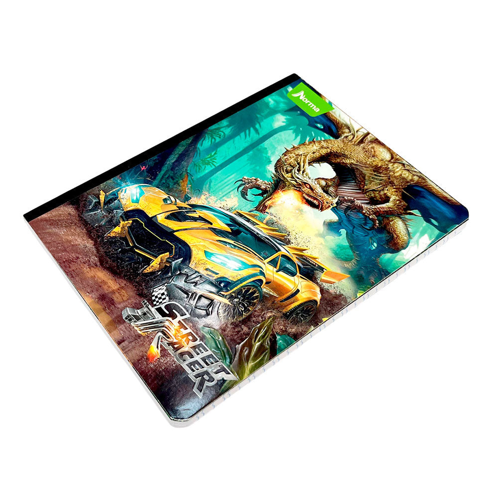Cuaderno Cosido Grande Norma Street Racer - Raya Ancha / 200 Páginas / Surtido