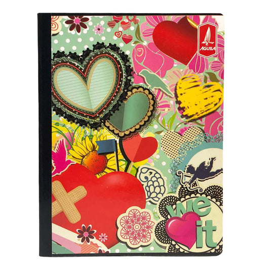 Cuaderno Cosido Grande Águila Raya Ancha 160 Páginas