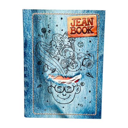 Cuaderno Grande Cosido Jean Book Raya Ancha de 200 Páginas