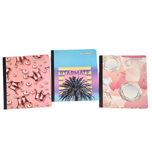 Cuaderno Cosido Raya Ancha Starmate Girl 200 Páginas 3 Piezas
