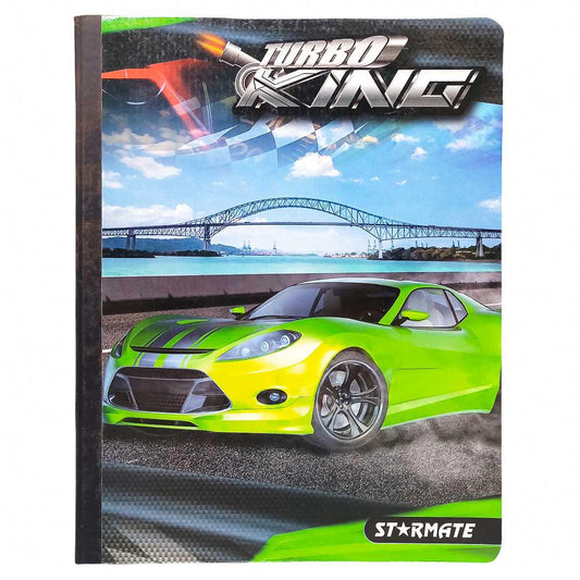 Cuaderno Cosido Grande Raya Ancha Starmate Carros 200 Páginas - Surtido