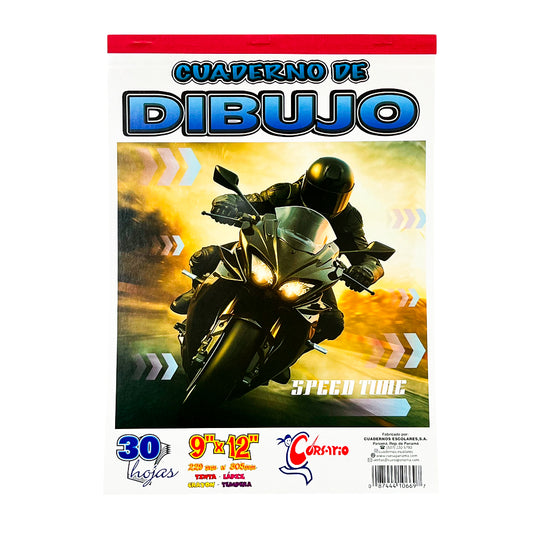 Libreta de Dibujo Corsario de 60 Páginas 9" x 12" - Surtido