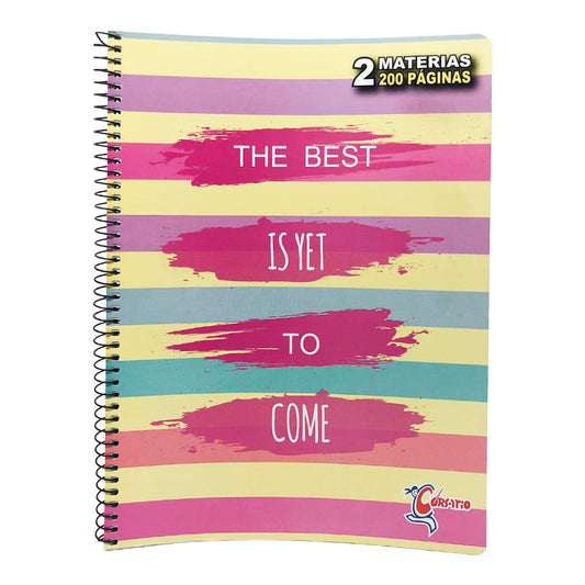 Libreta Con Espiral Corsario Raya Ancha 2 Materias 200 Páginas - Surtido