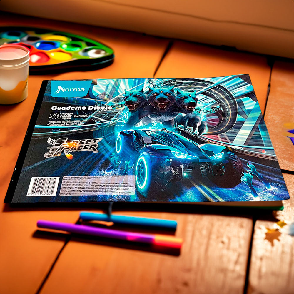 Libreta de Dibujo Norma Street Racer 8.5" x 13" - Surtido