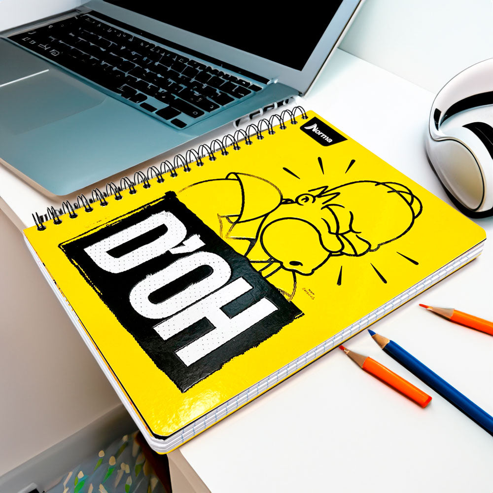 Libreta Espiral Doble Grande Norma Simpson - 3 Materias / Surtido