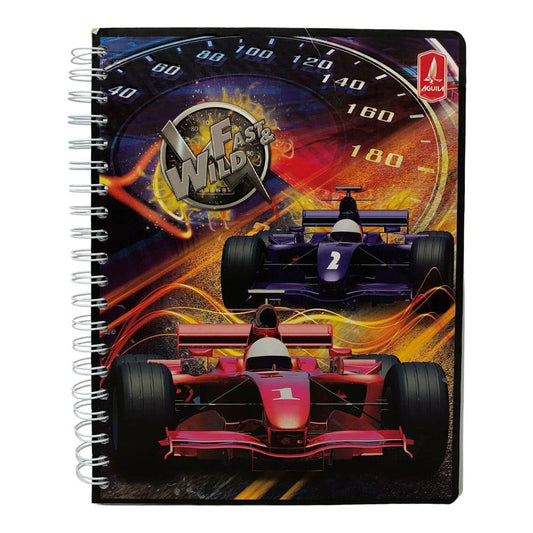 Libreta Con Espiral Doble Fast & Wild Raya Ancha 5 Materias 300 Páginas - Surtido