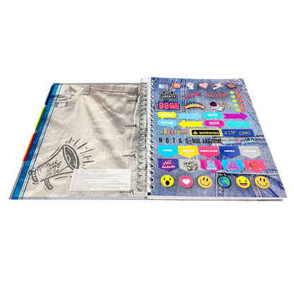 Libreta Con Espiral Doble Norma Jean Book - Raya Ancha / 5 Materias / 320 Páginas / Surtido