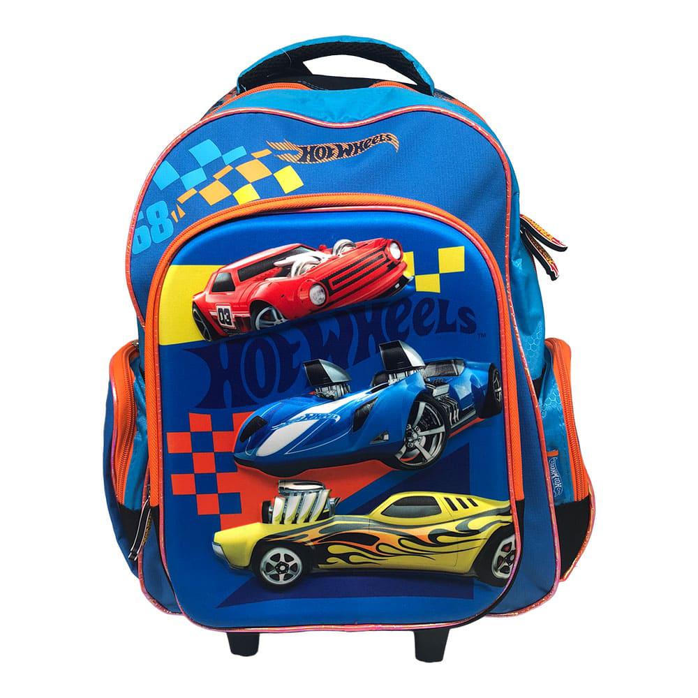 Mochila Con Ruedas Hotwheels Relieve 17"