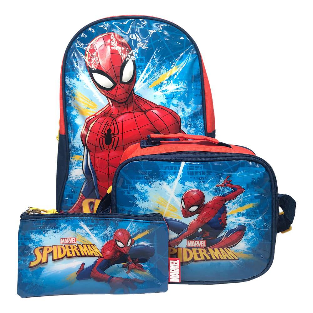 Set de Mochila Con Accesorios Spiderman 3 Piezas
